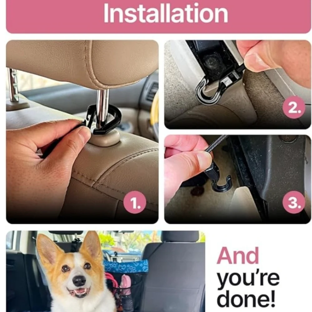 Pet Car Barrier with Mesh Pocket - Blue
